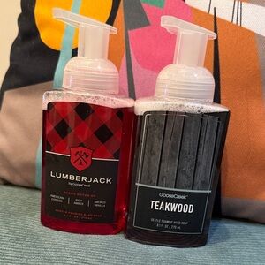 Goose Creek set of two gentle foaming hand soap in Lumberjack and Teakwood  NEW
